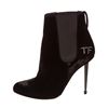 Image 5 : Tom Ford Black Velvet Spiked Boots Heels Shoes 39.5