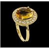 Image 4 : 3.67 ctw Citrine and Diamond Ring - 14KT Yellow Gold
