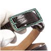 Image 6 : Valentino Black Lizard Skin Green Rhinestone Buckle Thin Belt