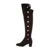 Image 5 : Valentino Black Suede Rockstud Over-The-Knee Boots Heels Shoes 39