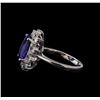 Image 3 : 3.37 ctw Tanzanite and Diamond Ring - 14KT White Gold