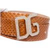Image 5 : Dolce & Gabbana Brown Snakeskin Rhinestone Buckle Belt