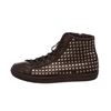 Image 3 : Burberry Black Leather Lace Front Studded High Top Sneakers 35