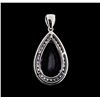 Image 2 : 9.17 ctw Tanzanite and Diamond Pendant - 18KT White Gold
