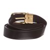 Image 5 : Dunhill Black Leather Gold Buckle Belt