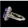 Image 3 : 6.33 ctw Tanzanite and Diamond Ring - 14KT White Gold