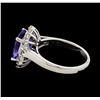 Image 3 : 3.36 ctw Tanzanite and Diamond Ring - 14KT White Gold