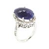 Image 4 : 8.80 ctw Sapphire And Diamond Ring - 14KT White Gold