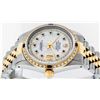 Image 4 : Rolex Mens 2 Tone 14K Mother Of Pearl Diamond & Sapphire Datejust Wristwatch