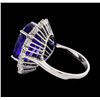 Image 3 : GIA Cert 16.52 ctw Tanzanite and Diamond Ring - 14KT White Gold