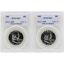 Lot of 1962-1963 Franklin Half Dollar Proof Coins PCGS PR67