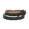 Image 2 : Valentino Green Lizard Skin Rhinestone Buckle Thin Belt