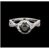 Image 2 : 2.10 ctw Black and Diamond Ring - 14KT White Gold