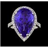 Image 2 : GIA Cert 14.31 ctw Tanzanite and Diamond Ring - 14KT White Gold