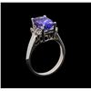 Image 4 : 3.54 ctw Tanzanite and Diamond Ring - 14KT White Gold
