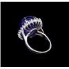 Image 3 : 13.98 ctw Tanzanite and Diamond Ring - 14KT White Gold
