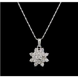 14KT White Gold 1.41 ctw Diamond Pendant With Chain