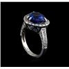 Image 4 : 5.28 ctw Tanzanite and Diamond Ring - 14KT White Gold