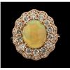 Image 2 : 2.50 ctw Opal and Diamond Ring - 14KT Rose Gold