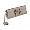 Image 2 : Gucci Metallic Silver Leather Evening Clutch Bag