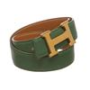 Image 2 : Hermes Green Leather Reversible Constance H Belt 60