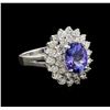 Image 1 : 14KT White Gold 2.37 ctw Tanzanite and Diamond Ring