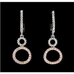 0.50 ctw Diamond Earrings - 14KT Two-Tone Gold