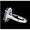 Image 3 : 3.65 ctw Tanzanite and Diamond Ring - 14KT White Gold