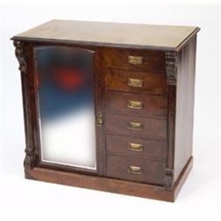 Burr walnut chest with moulded edge above …