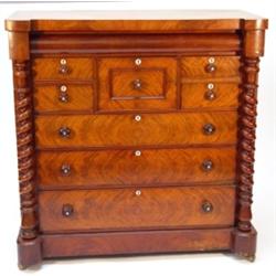 Victorian Scottish mahogany chest, fitted …