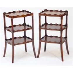 Pair of reproduction three tier etagés wit…