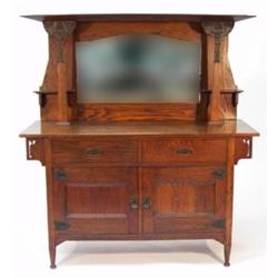 Oak Arts and Crafts mirror back sideboard …
