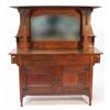 Image 1 : Oak Arts and Crafts mirror back sideboard …