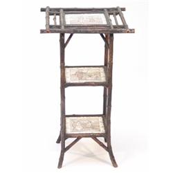 Bamboo three tier occasional table, each t…