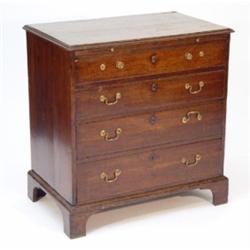 George III oak chest, fitted with a brushi…