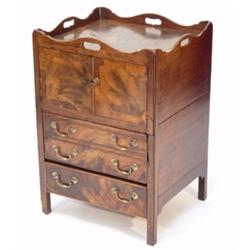 George III mahogany tray top commode, fitt…