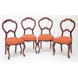 Set of four Victorian mahogany balloon bac…
