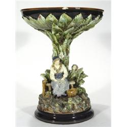 Continental Majolica centrepiece, modelled…