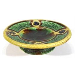 Victorian Majolica pottery tazza, decorate…