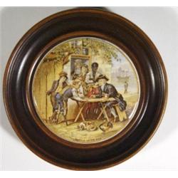 Mahogany framed Victorian Prattware pot li…