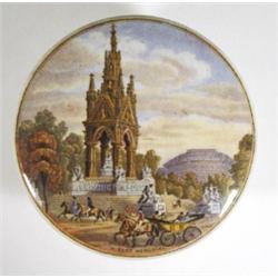 Victorian Prattware pot lid and base 'Albe…
