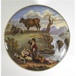Victorian Prattware pot lid and base 'The …