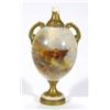 Image 1 : Royal Worcester twin handled vase, hand pa…