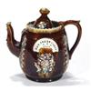Image 1 : Victorian bargeware teapot, relief moulded…