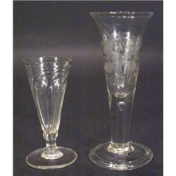 19th century wine glass engraved with pane…