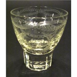 Clear cut glass tumbler etched with swags …