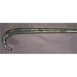 Victorian glass walking stick with blue an…