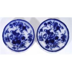 Pair of Victorian Gustavsberg  flow blue p…