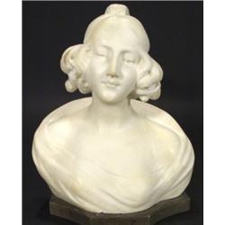 Victorian white Carrera marble bust of a y…