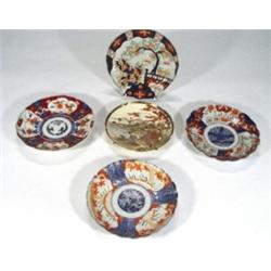 Imari fan shaped plate decorated with flow…